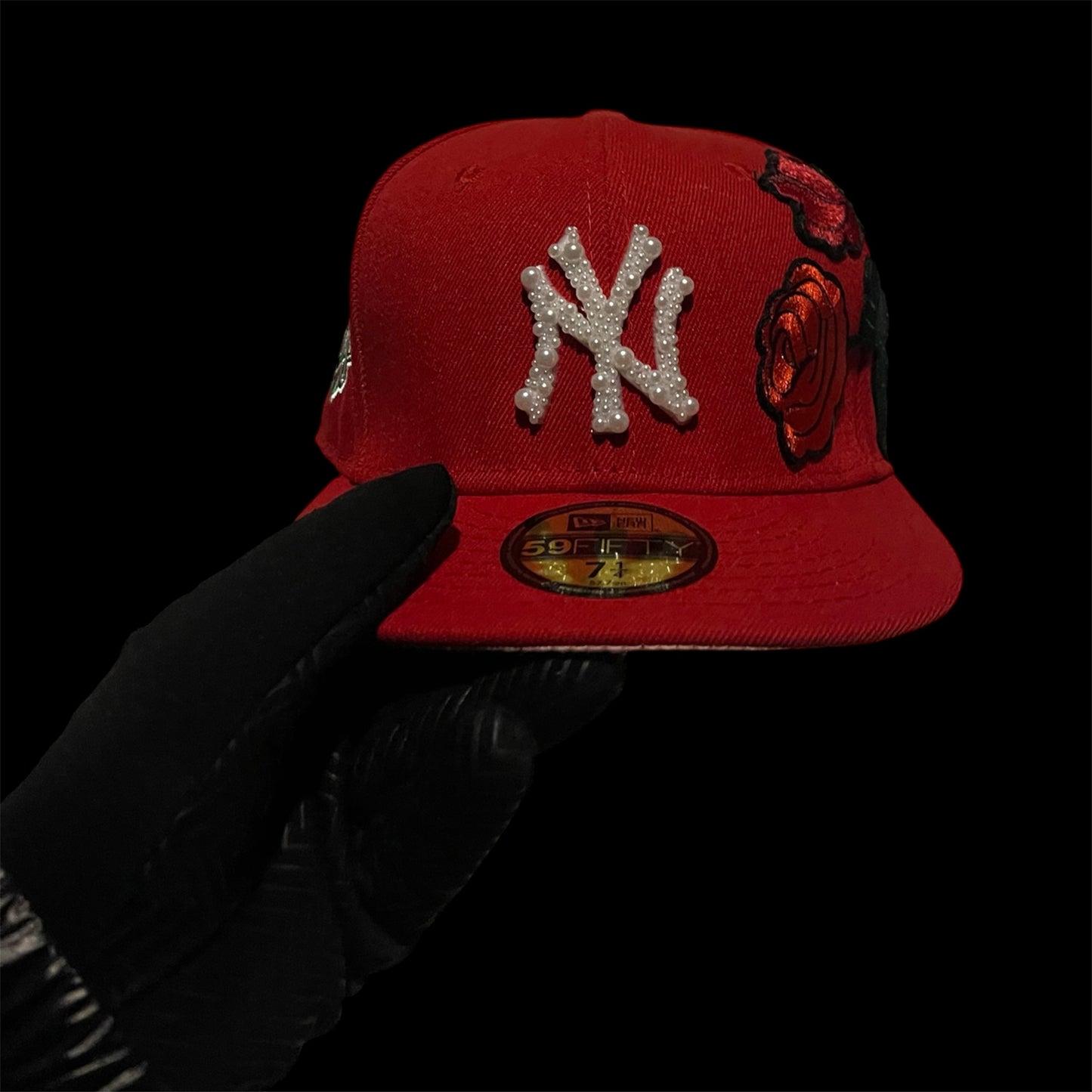 CUSTOM RED ROSE CAP