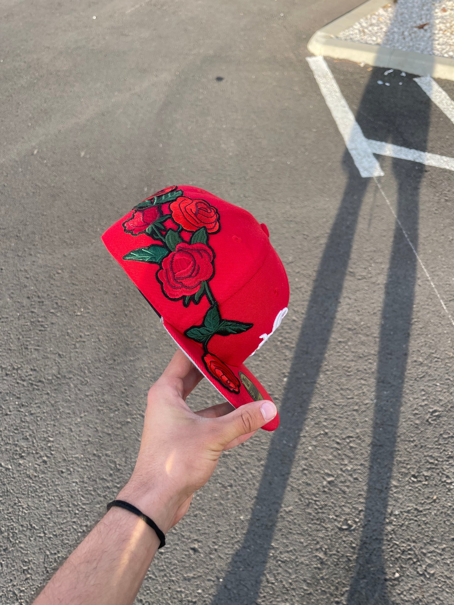 Red SOX Rose Flowers Cap
