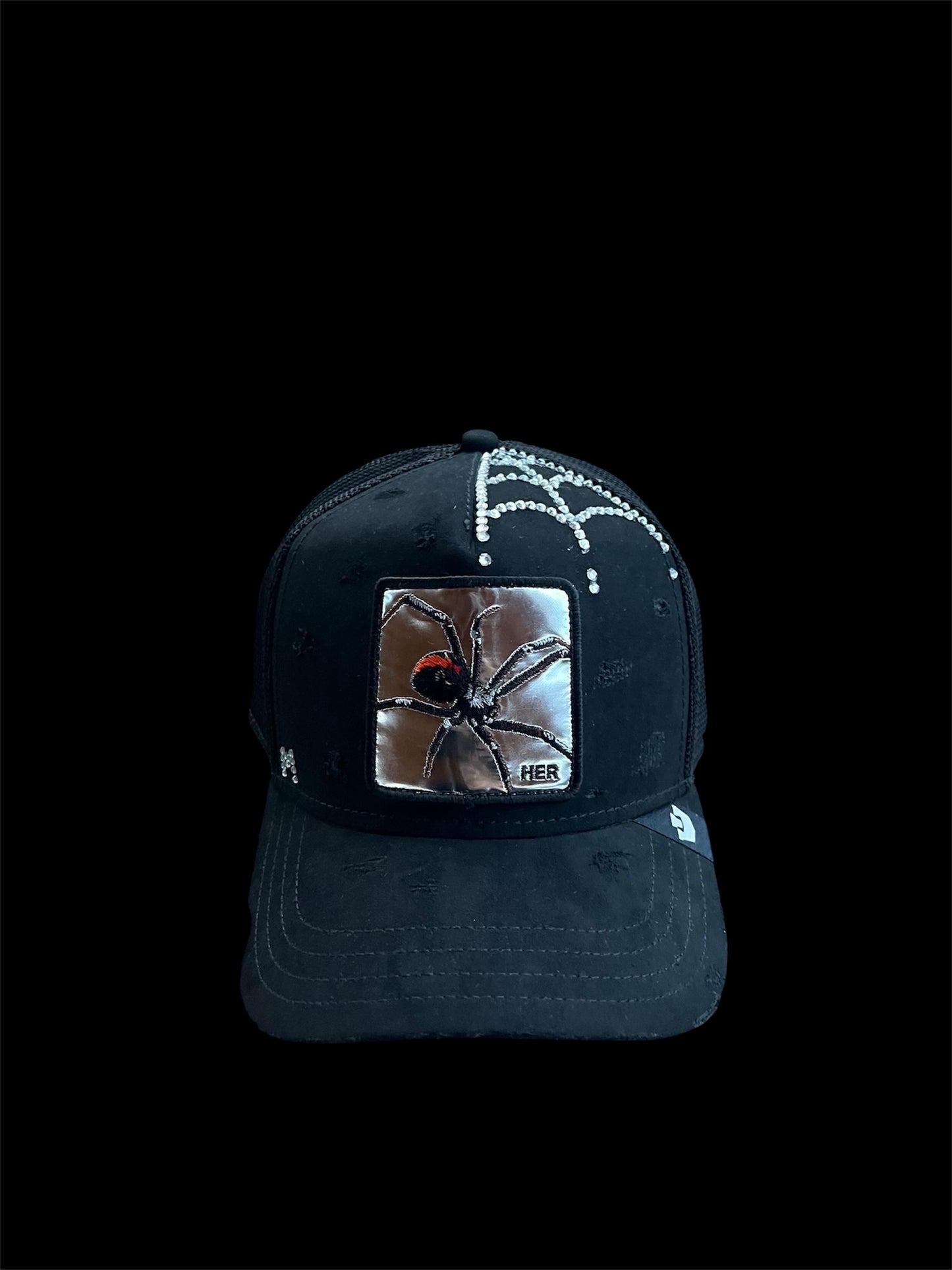 CUSTOM SPIDER WEB HER CAP