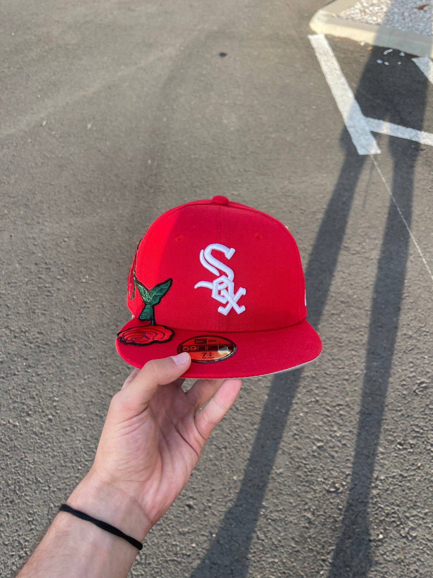 Red SOX Rose Flowers Cap
