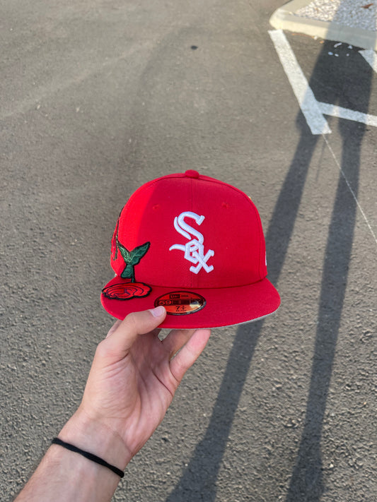 Red SOX Rose Flowers Cap