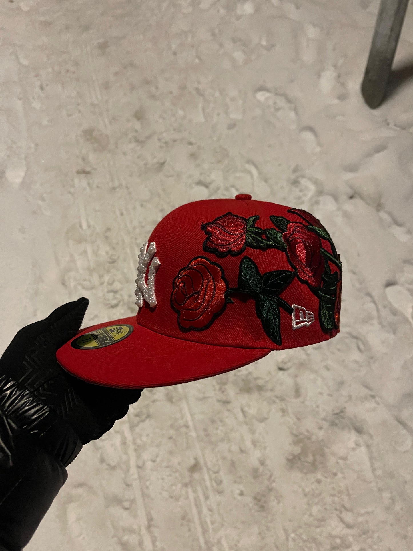RED ROSE CUSTOM CAP